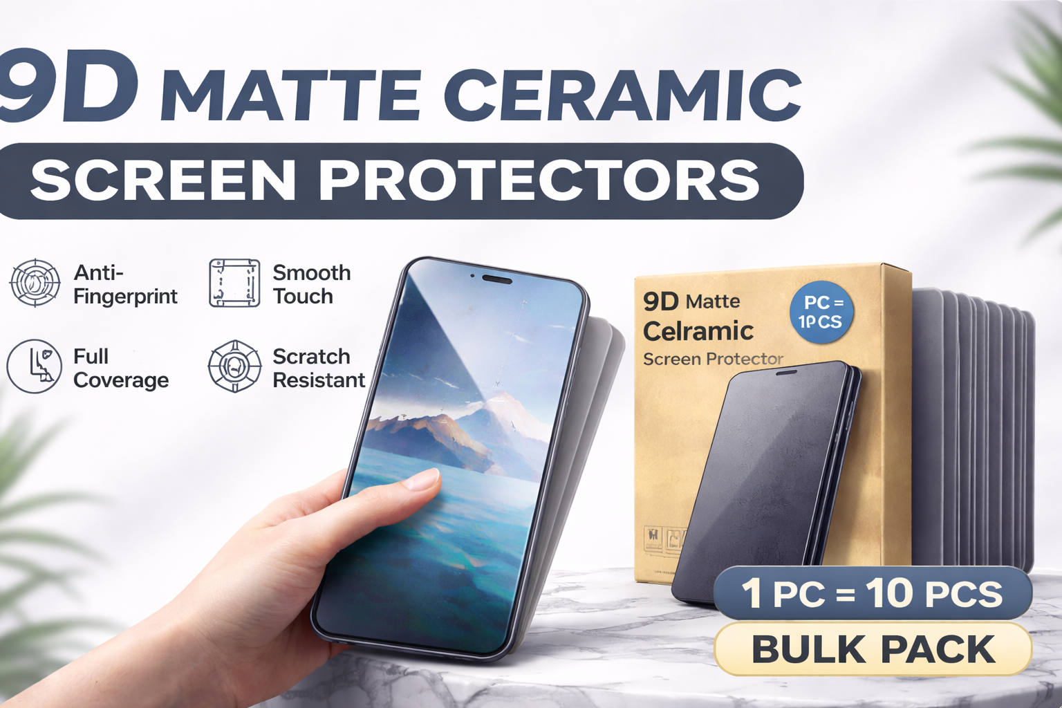 9D Matte Ceramic Screen Protector  – Anti-Fingerprint Full Coverage Film