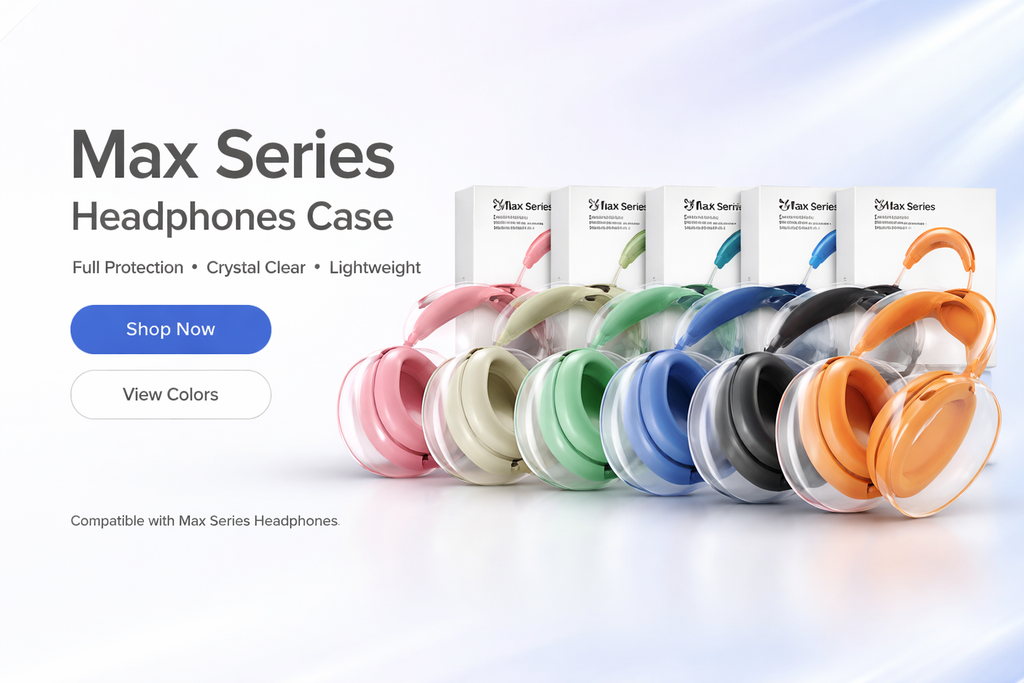Transparent Plastic Headphones Protective Case – Max Series Non-Metal Full Cover Set