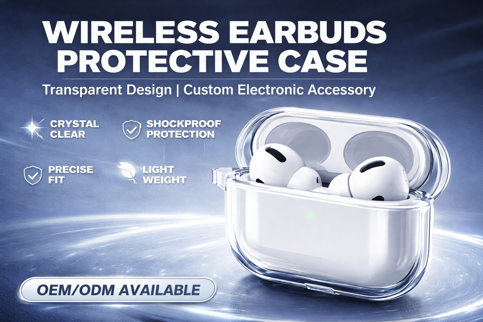 Wireless Earbuds Protective Case – Transparent Design | Custom Electronic Accessory